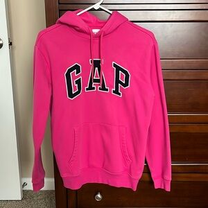 GAP Logo Hoodie Sweatshirt Neon Pink Navy Blue Men’s Unisex Size XS Extra Small